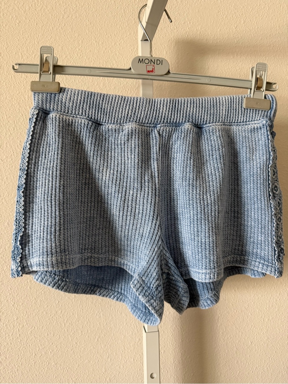 NWOT-Light Blue Ribbed Knit Women's Shorts